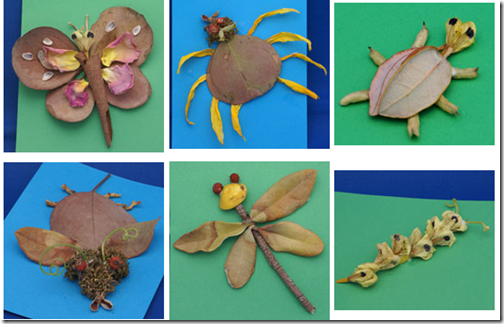 Manualidades de otoño con hojas secas